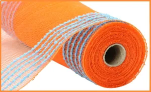 10.25"X10Yd Drift/Pp Wide Border Mesh  Orange/Turquoise  RY8115AJ