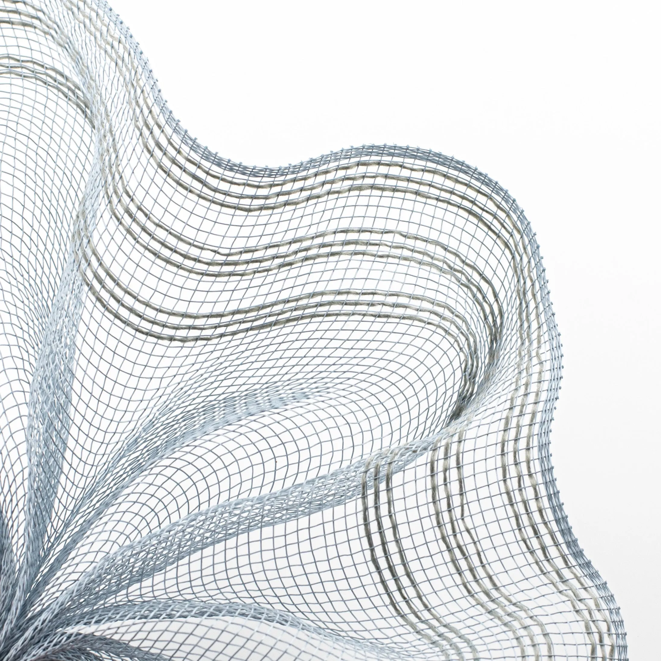 10" Border Stripe Mesh: Grey