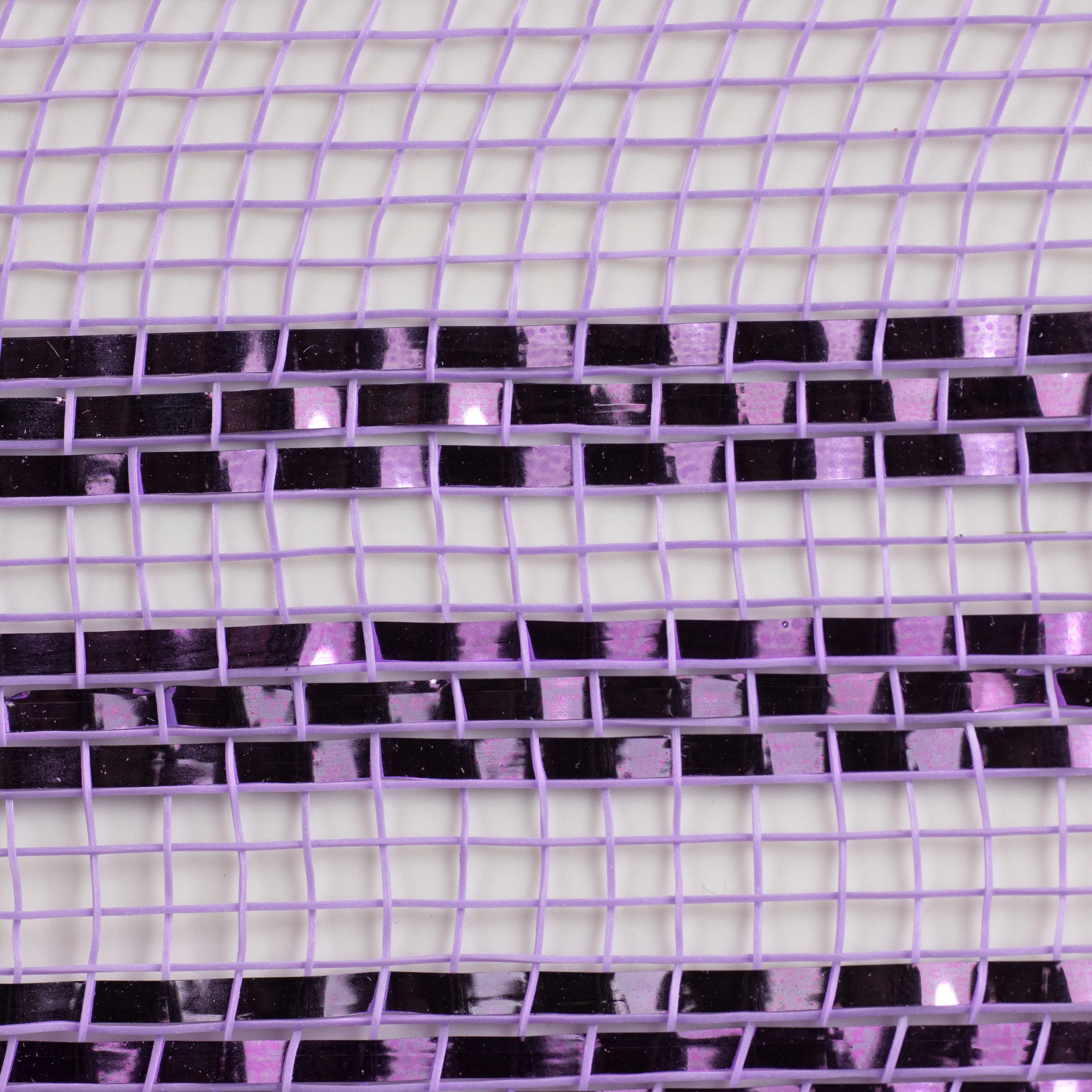 10" Border Stripe Metallic Mesh: Lavender