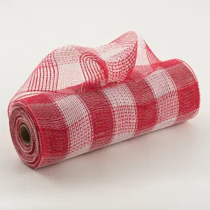 10" Buffalo Plaid Mesh: Red & White