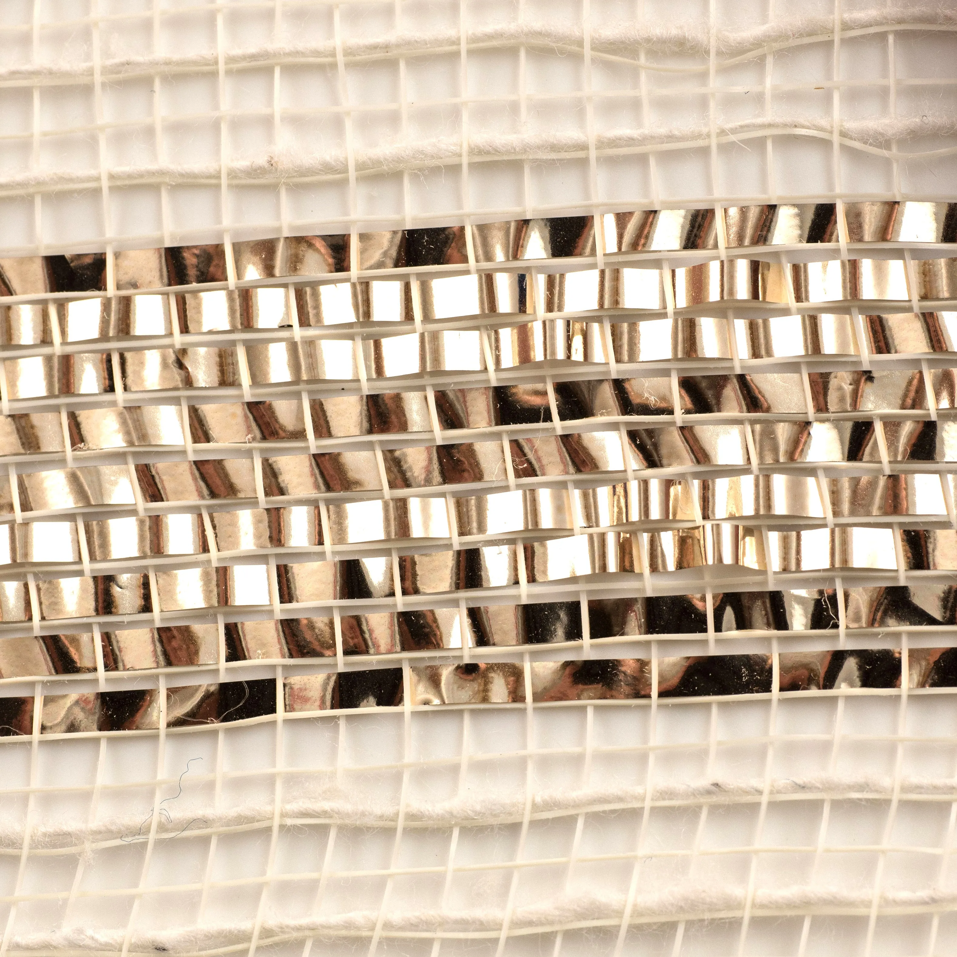 10" Burlap Deco Mesh: Cotton & Metallic Champagne Stripe