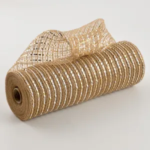 10" Burlap Deco Mesh: Metallic Champagne