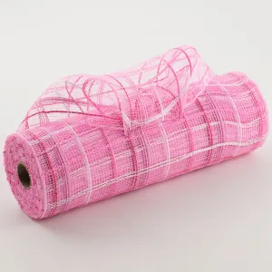 10" Crystal Plaid Mesh: Pink, Fuchsia, White