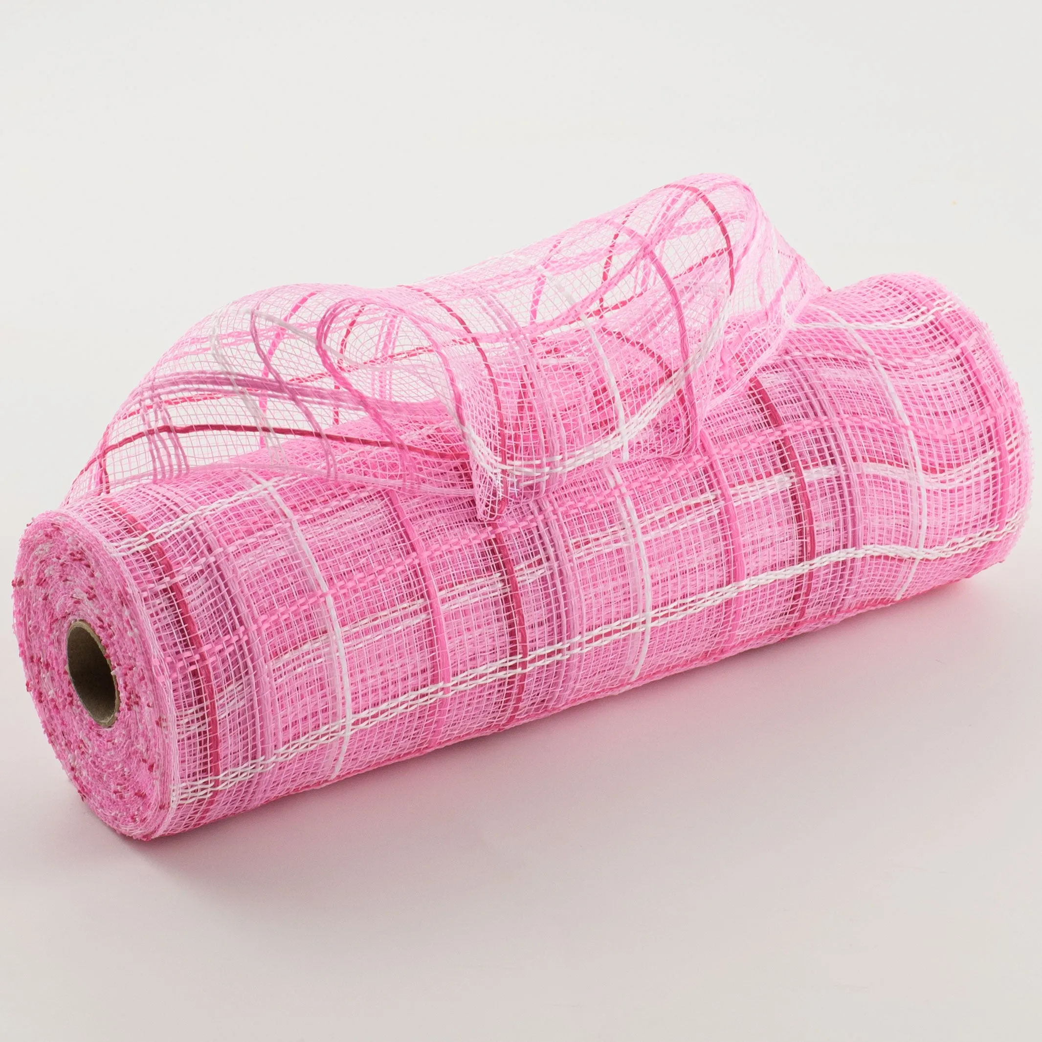 10" Crystal Plaid Mesh: Pink, Fuchsia, White