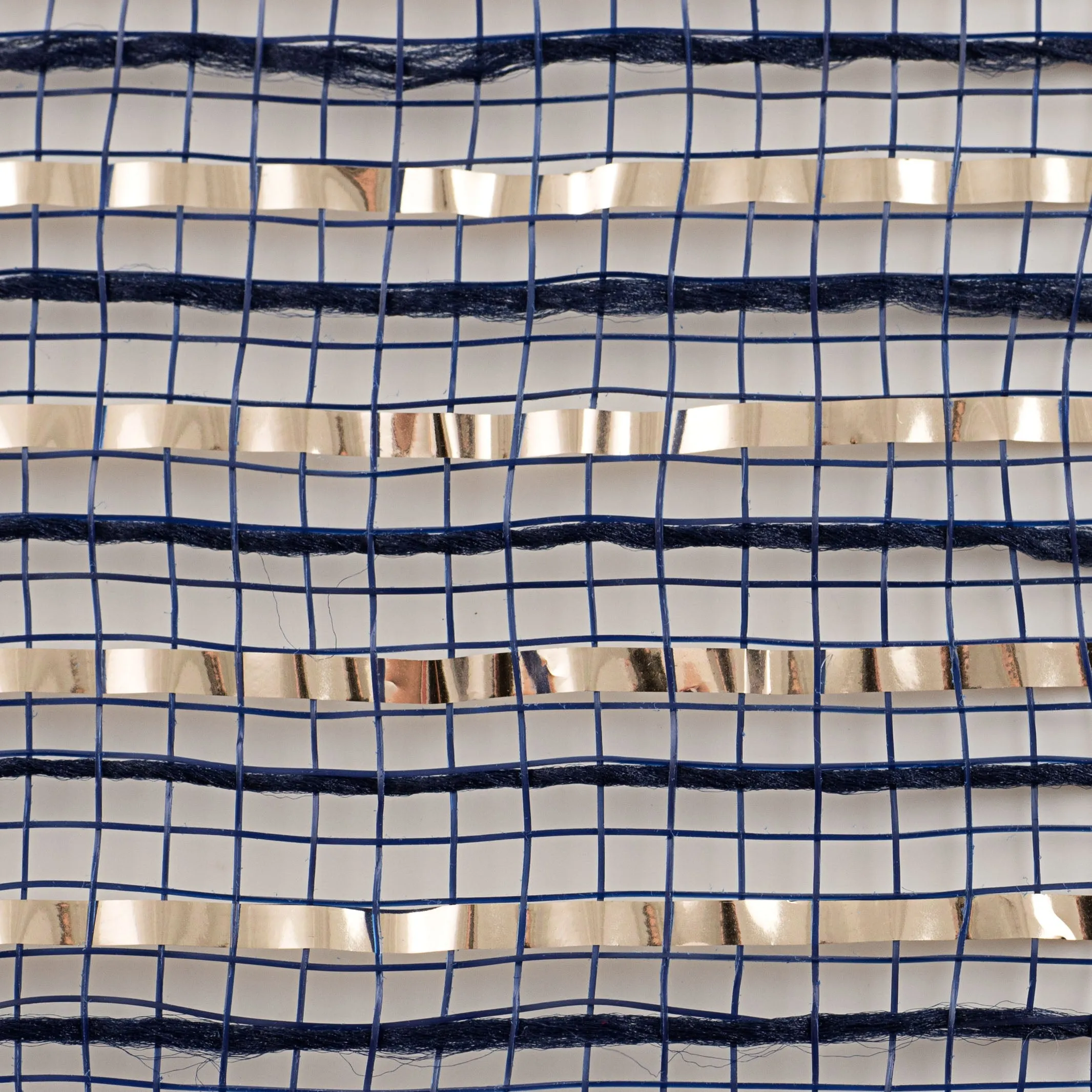 10" Fabric Mesh With Stripes: Navy & Champagne