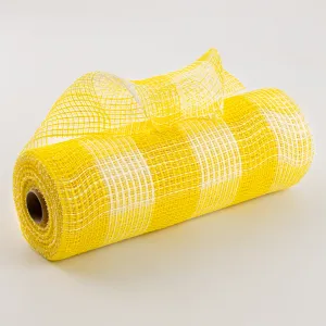 10" Fabric Mesh: Yellow & White Plaid