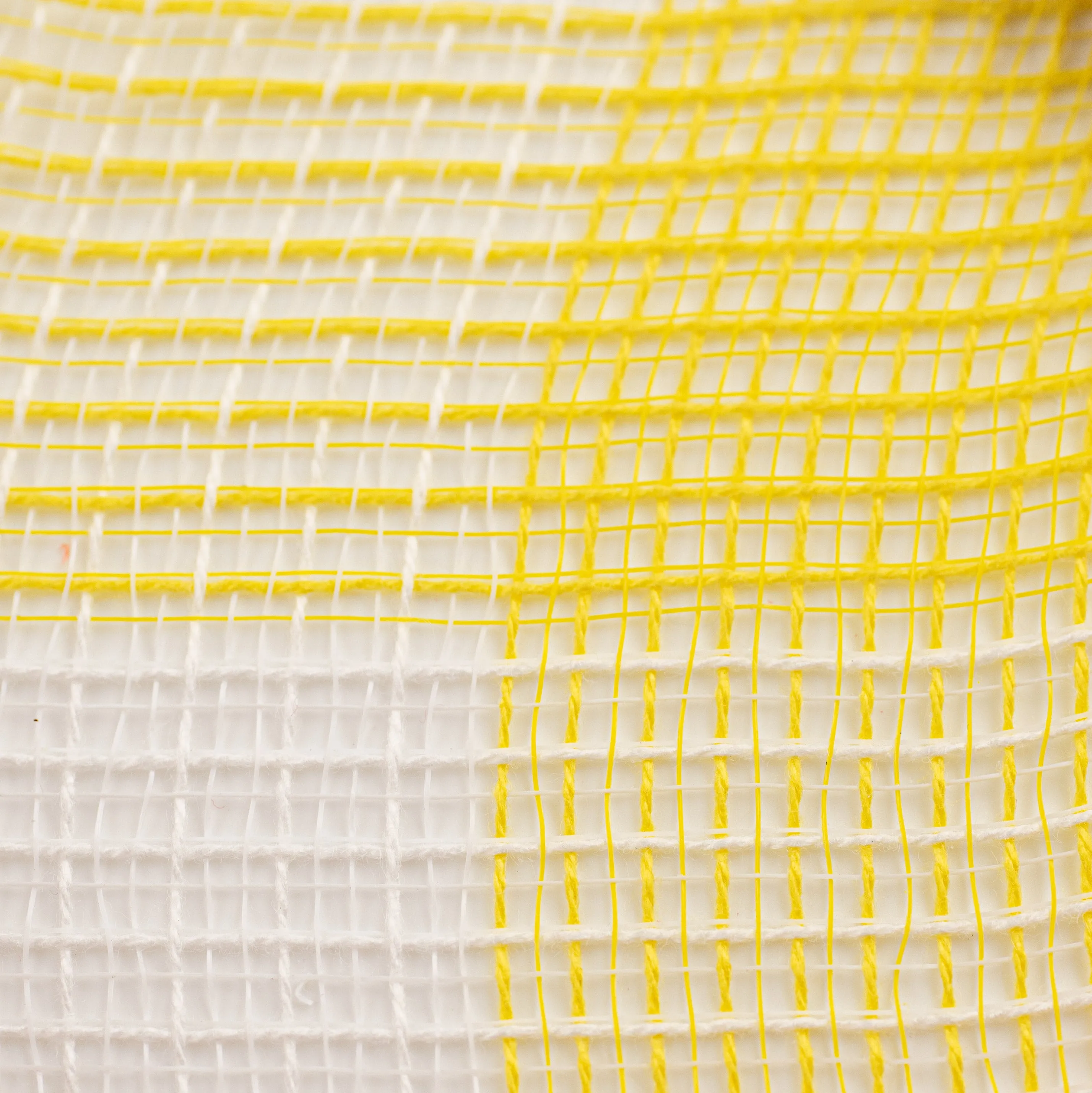 10" Fabric Mesh: Yellow & White Plaid