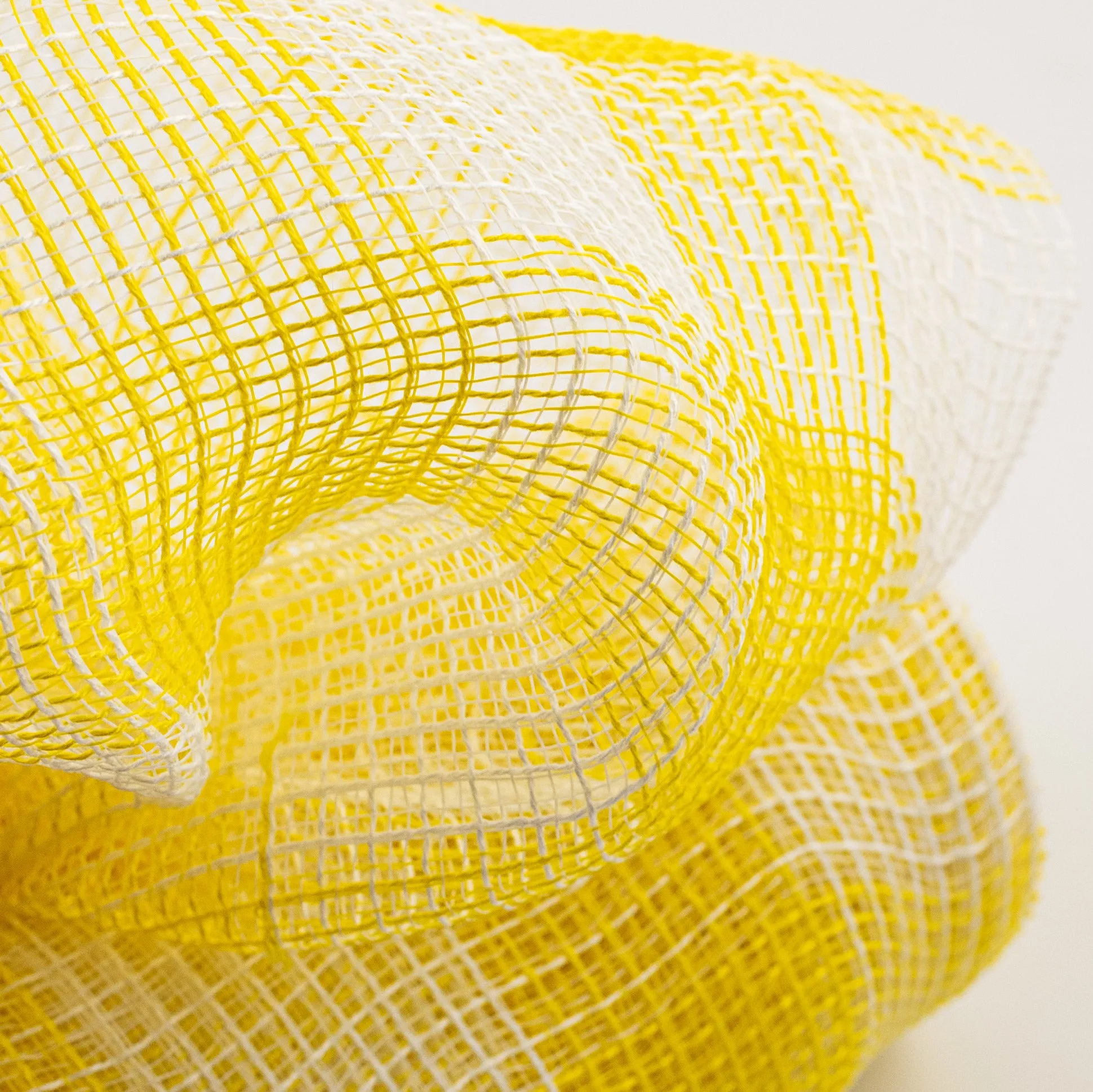 10" Fabric Mesh: Yellow & White Plaid