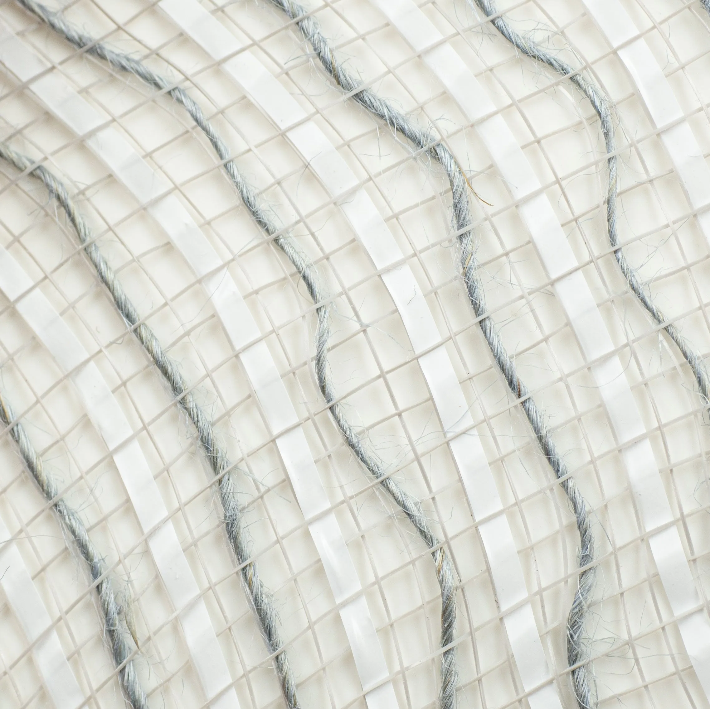 10" Fabric Stripe Mesh: Grey & White
