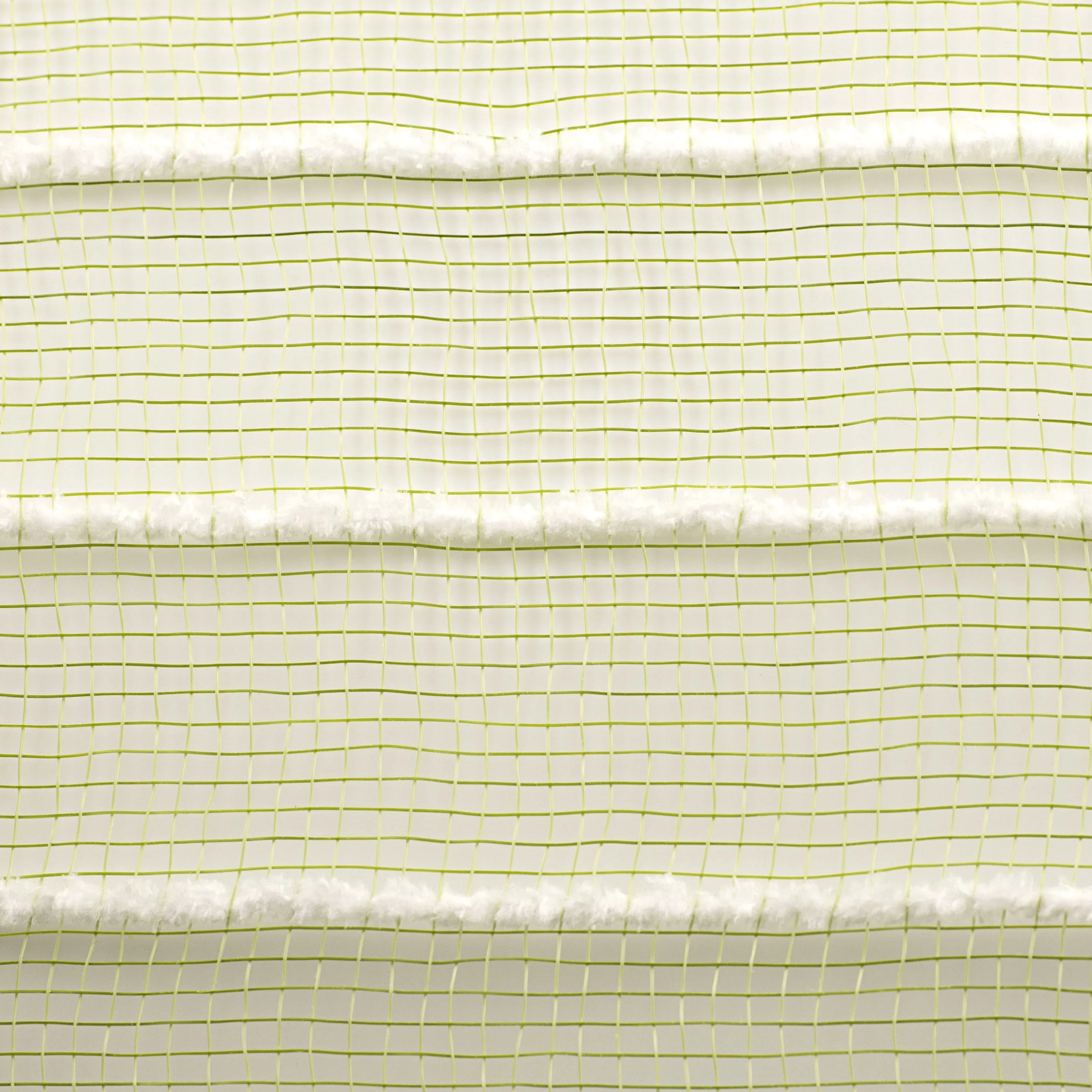 10" Fuzzy Stripe Mesh: Moss Green