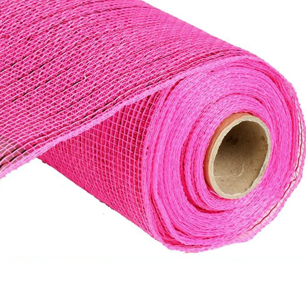 10" Hot Pink Foil Metallic Deco Poly Mesh RE130111
