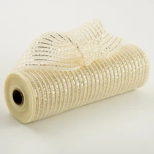 10" Metallic Breeze Mesh: Ivory & Champagne Gold