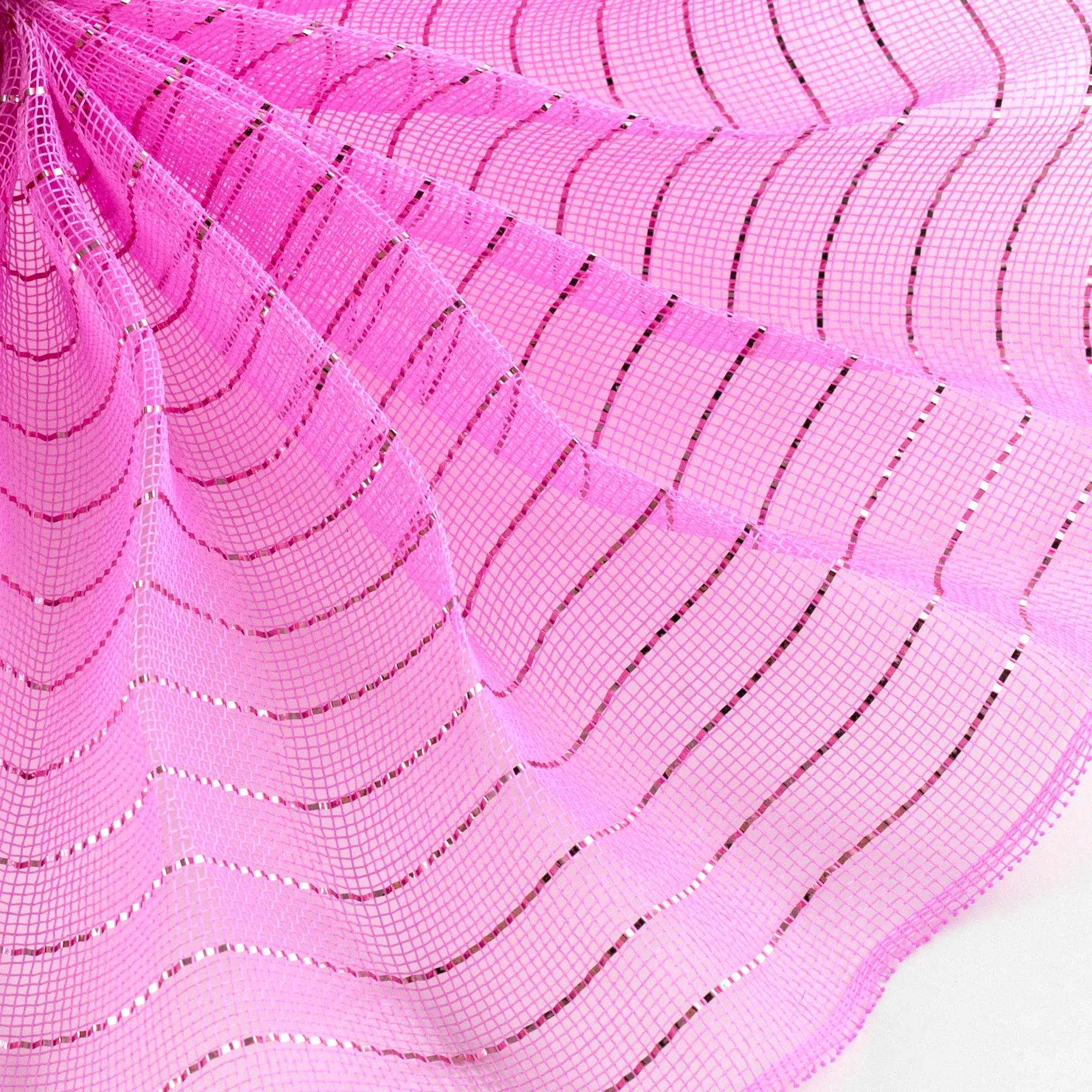 10" Metallic Fine Weave Deco Mesh: Pink