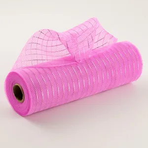 10" Metallic Fine Weave Deco Mesh: Pink