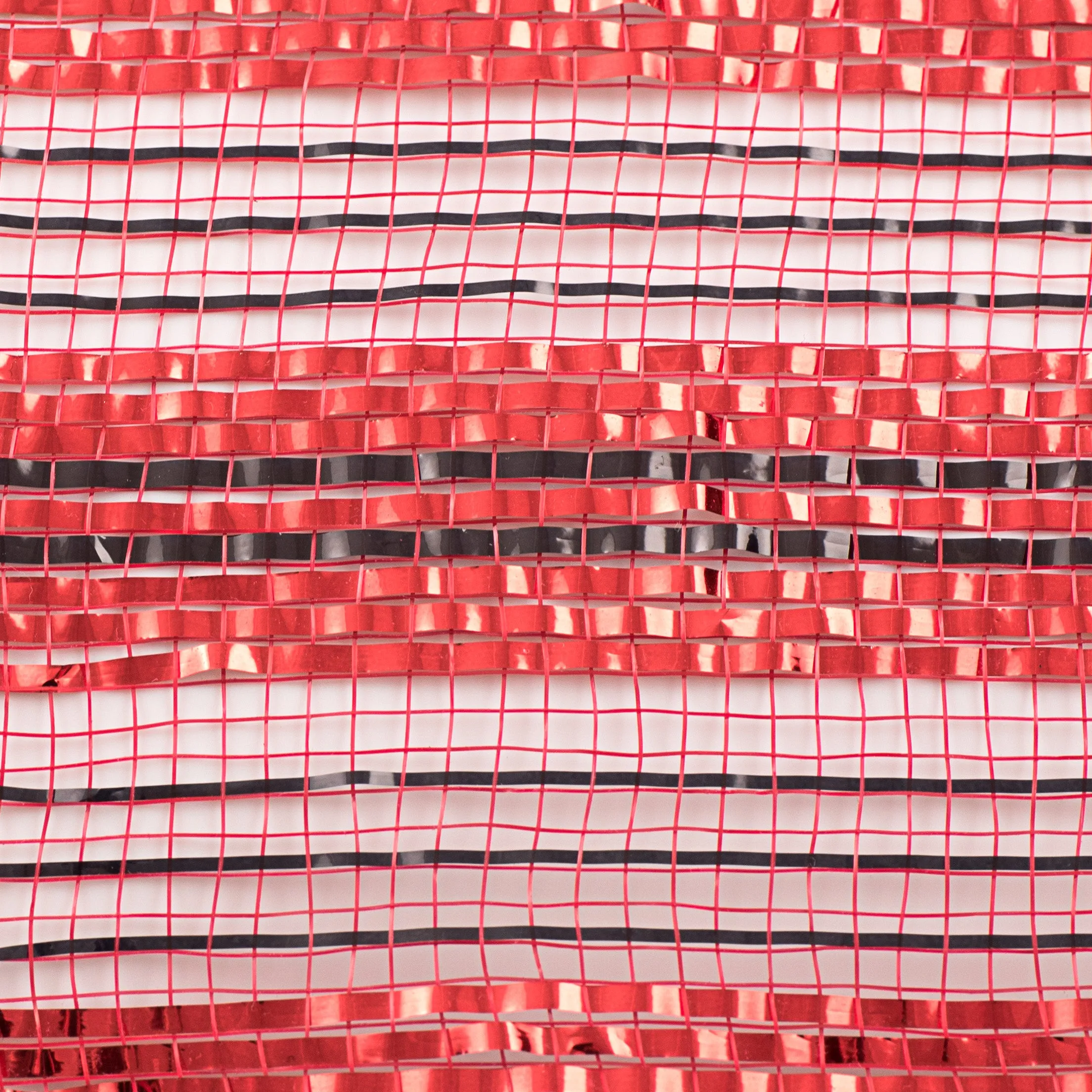10" Metallic Stripe Mesh: Red, Dark Red, Black