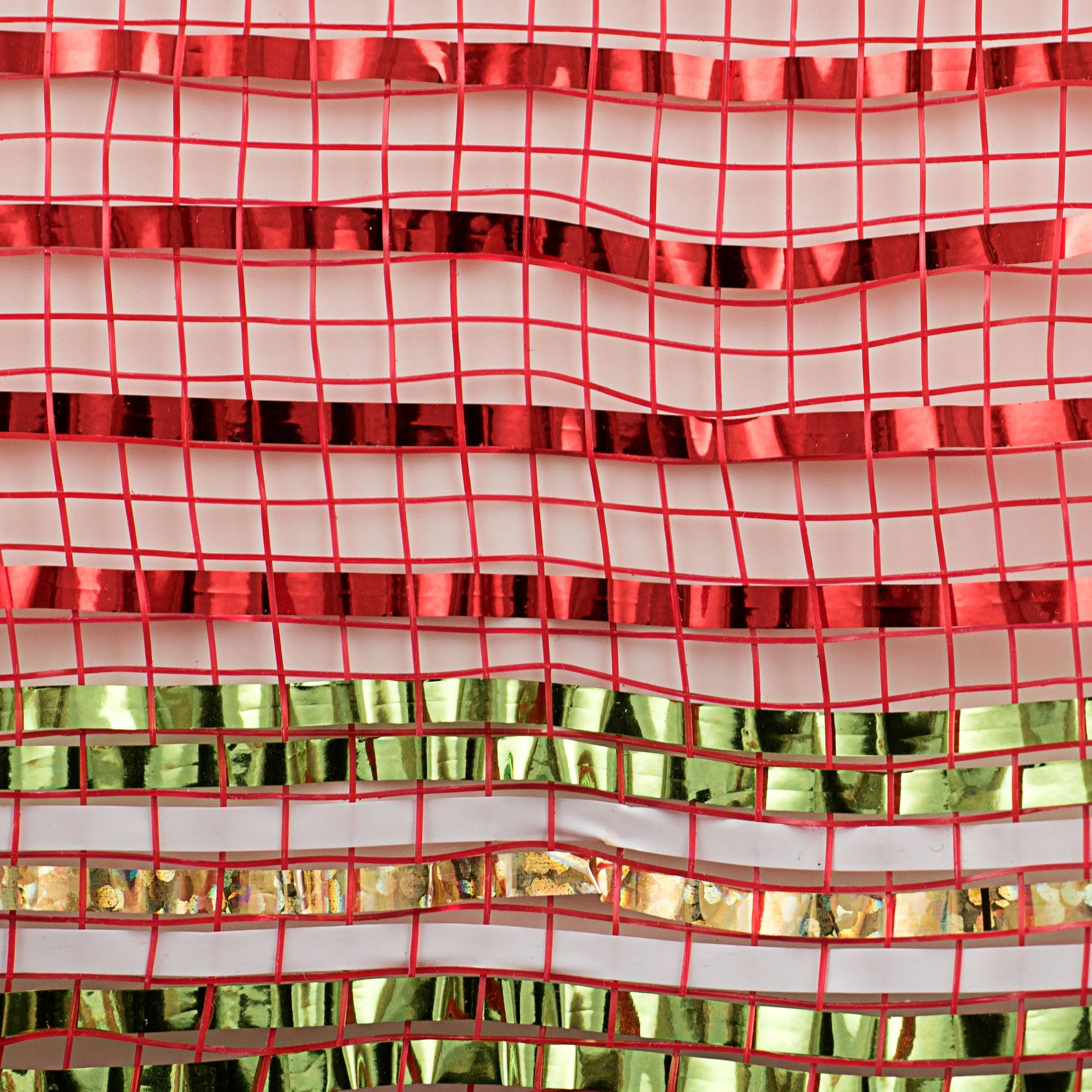 10" Metallic Stripes Deco Mesh: Red & Gold