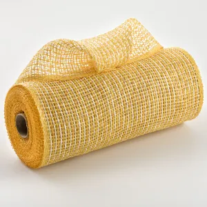 10" Multi Poly Burlap Check Mesh: Yellow & White