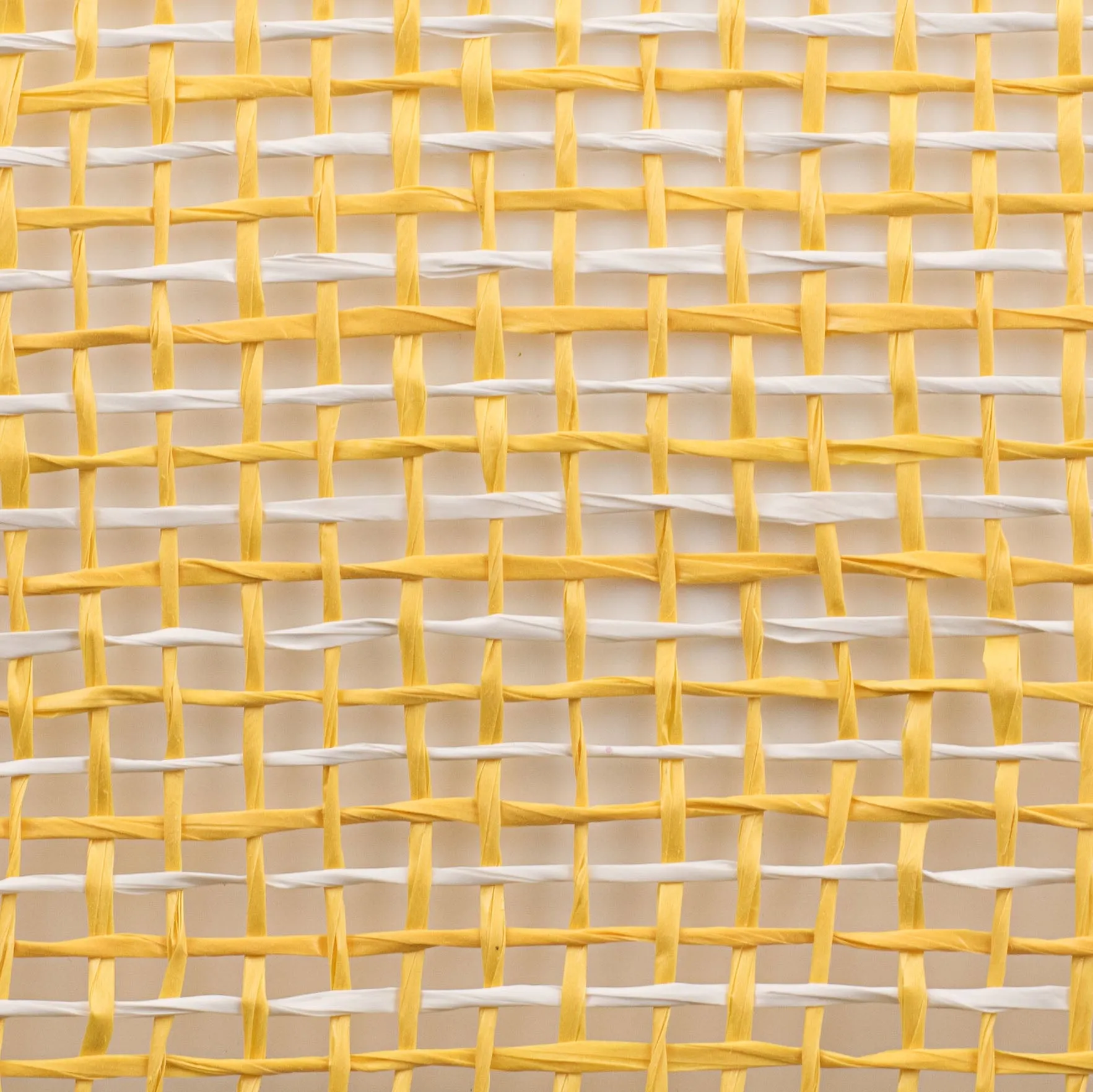 10" Multi Poly Burlap Check Mesh: Yellow & White