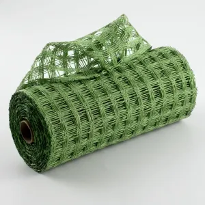 10" Poly Burlap Check Mesh: Lime Green