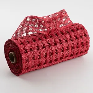 10" Poly Burlap Check Mesh: Red