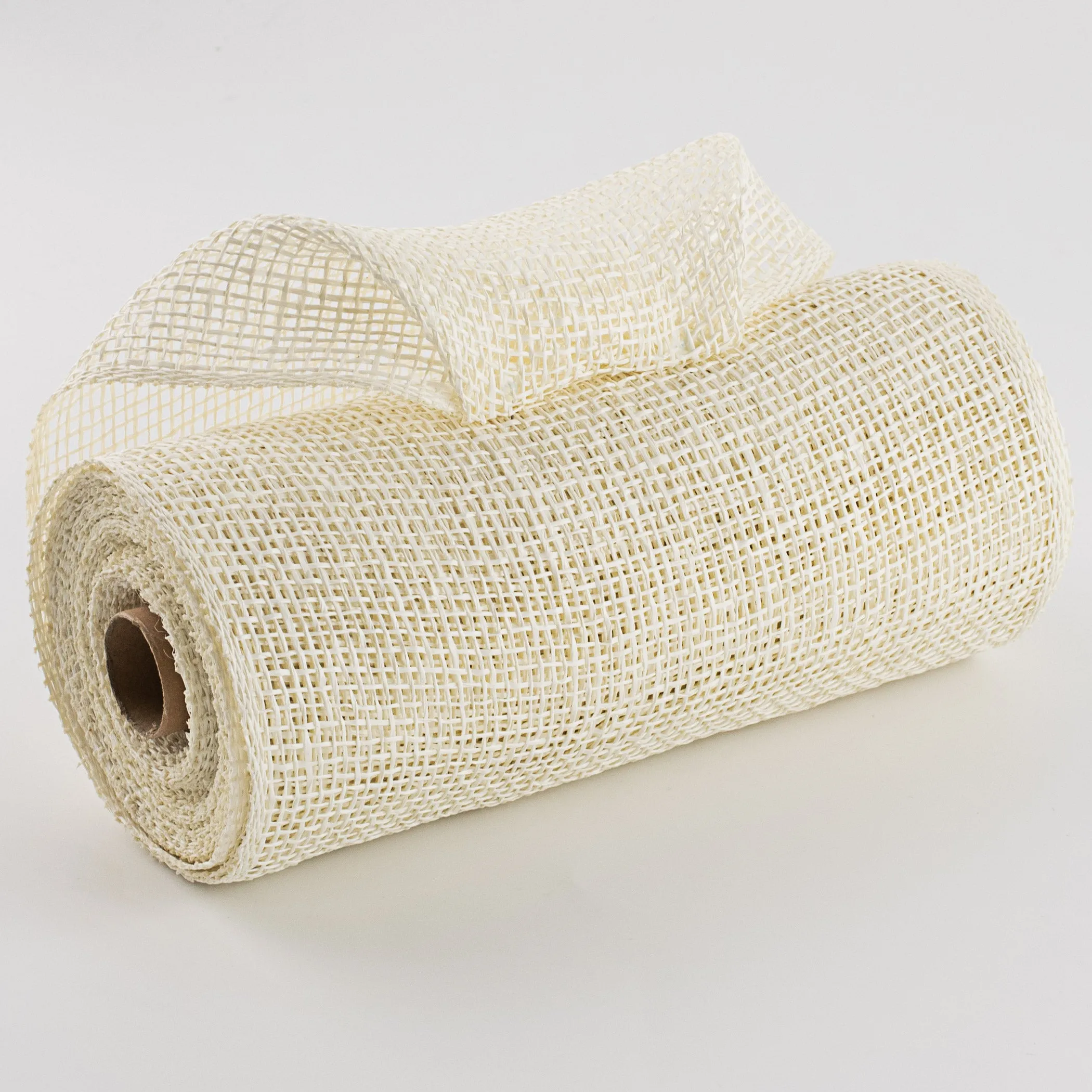 10" Poly Burlap Mesh: Cream