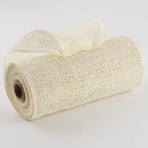 10" Poly Burlap Mesh: Cream