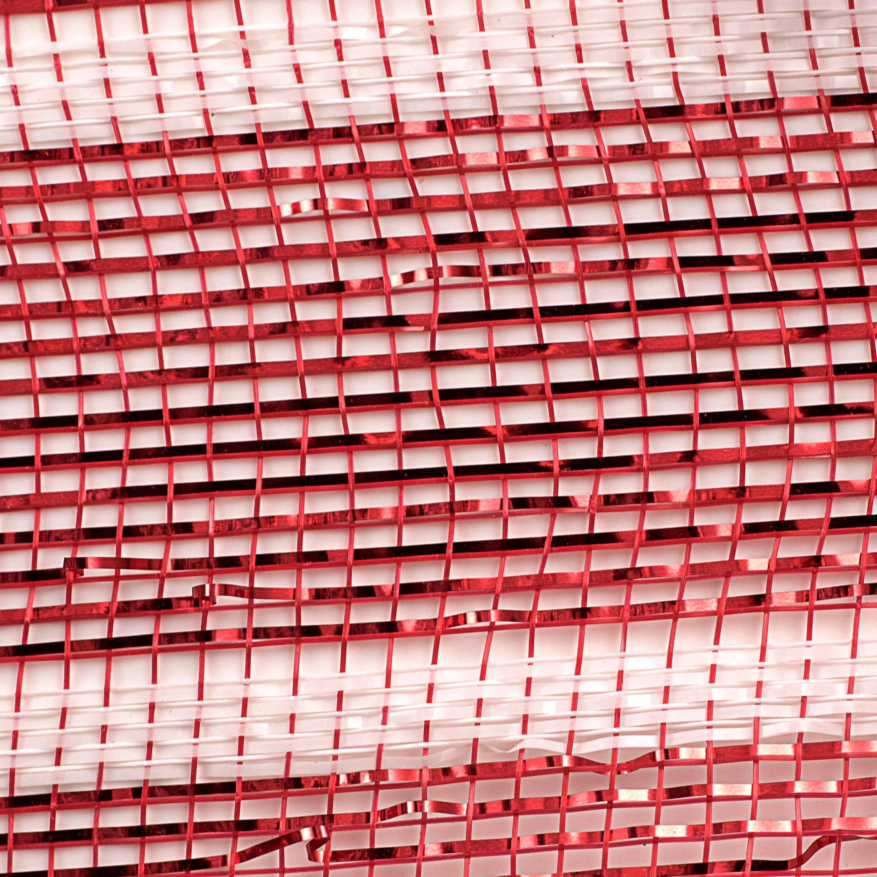 10" Poly Deco Mesh: Deluxe Red/White Stripe