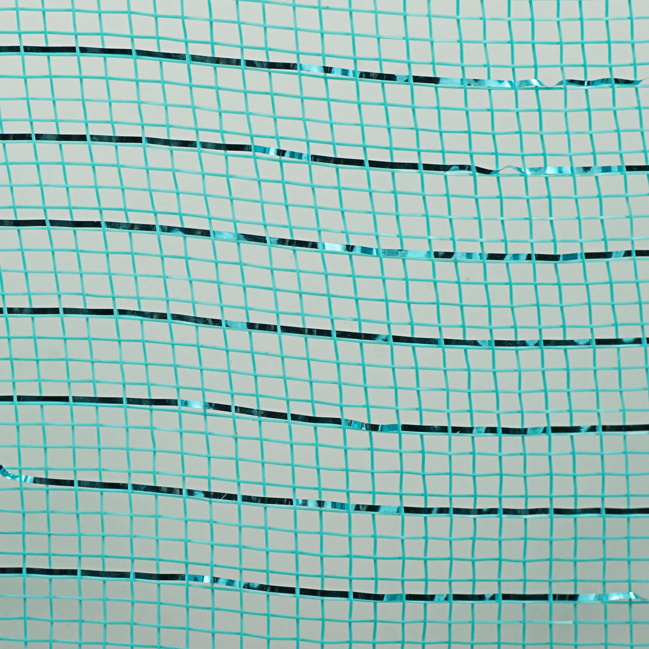 10" Poly Deco Mesh: Metallic Aqua/Dark Turquoise