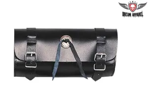 10" PVC Motorcycle Tool Bag With Studs & Concho