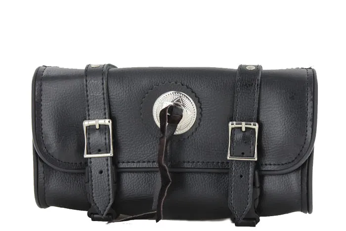 10" PVC Motorcycle Tool Bag With Studs & Concho