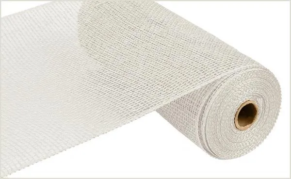 10" x 10yds Poly Burlap Mesh: White