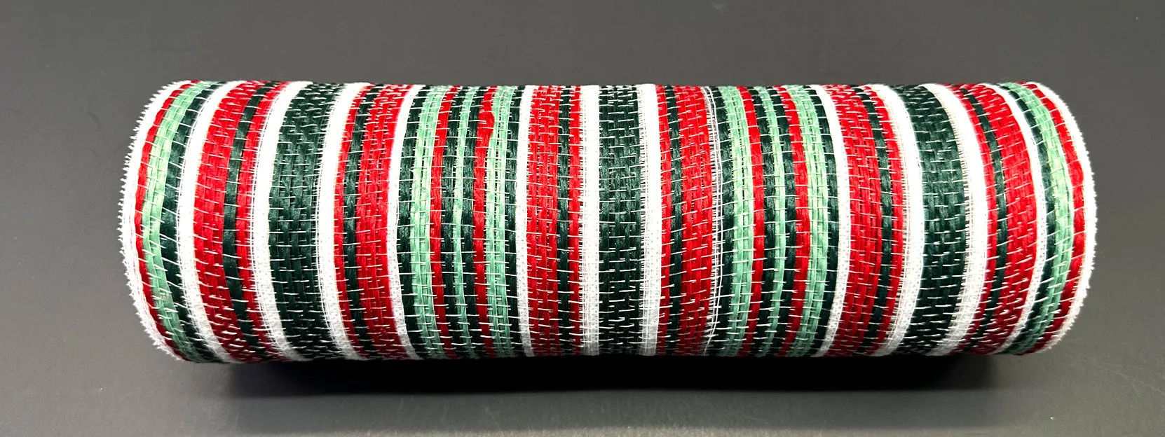 10"X10Y     Hunter-Red-Mint-White Striation Mesh XB240910-07