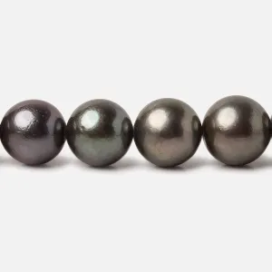 10x10-12x11.5mm Peacock Tahitian Round Saltwater Pearls 16 inch 38 pieces A