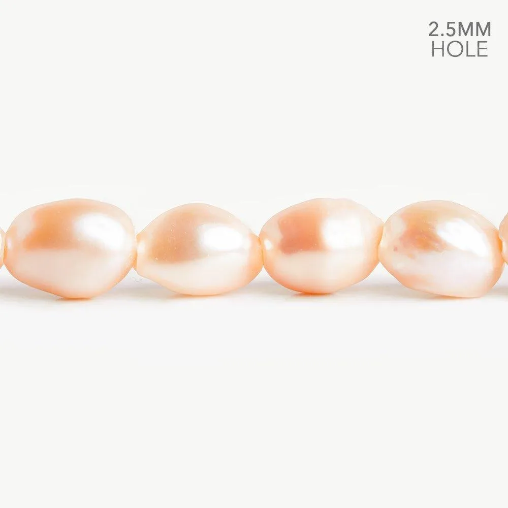 11-13mm Peach Large Hole Baroque Freshwater Pearls 10  pieces