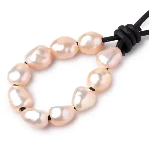 11-13mm Peach Large Hole Baroque Freshwater Pearls 10  pieces