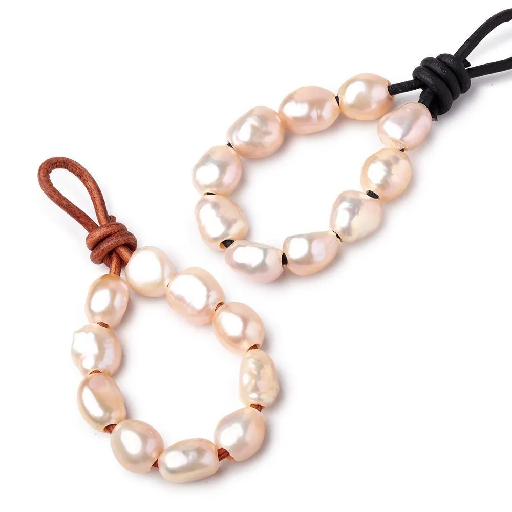11-13mm Peach Large Hole Baroque Freshwater Pearls 10  pieces