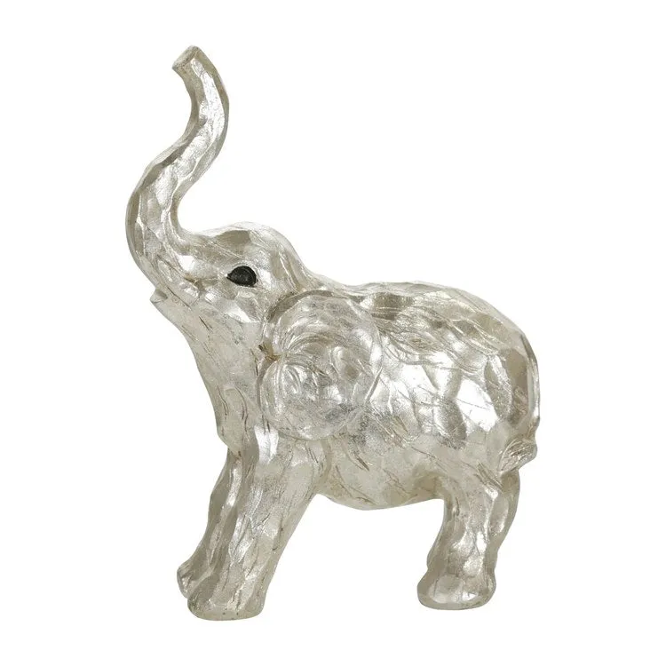 11" Polyresin Elephant Figurine - Silver