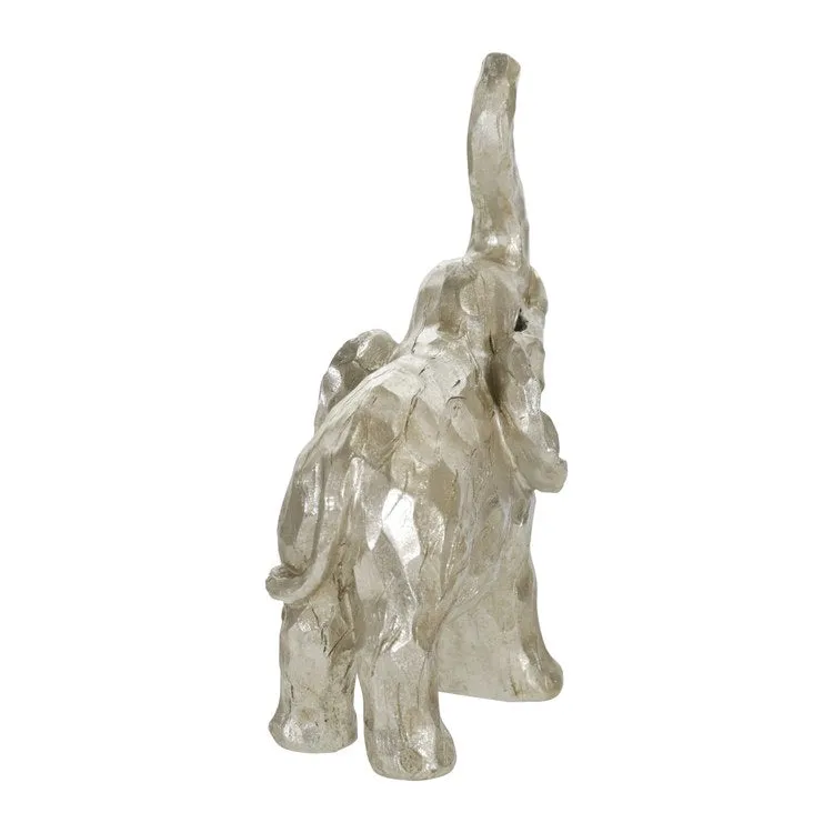 11" Polyresin Elephant Figurine - Silver