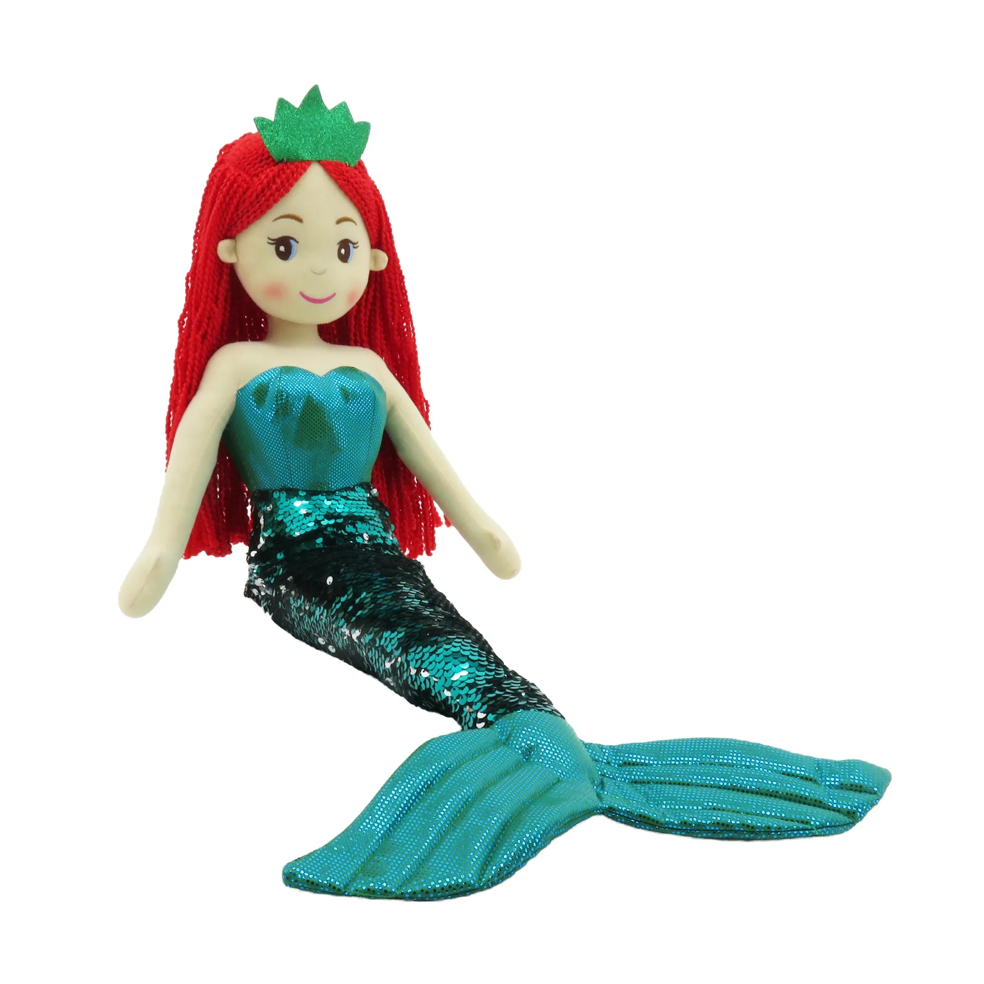 18" EMERALD MERMAID W/REVERSIBLE SEQUIN TAIL (89003)