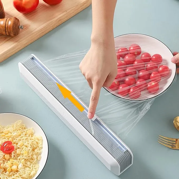 1PC Wrap Dispenser with Slide Cutter-15073White
