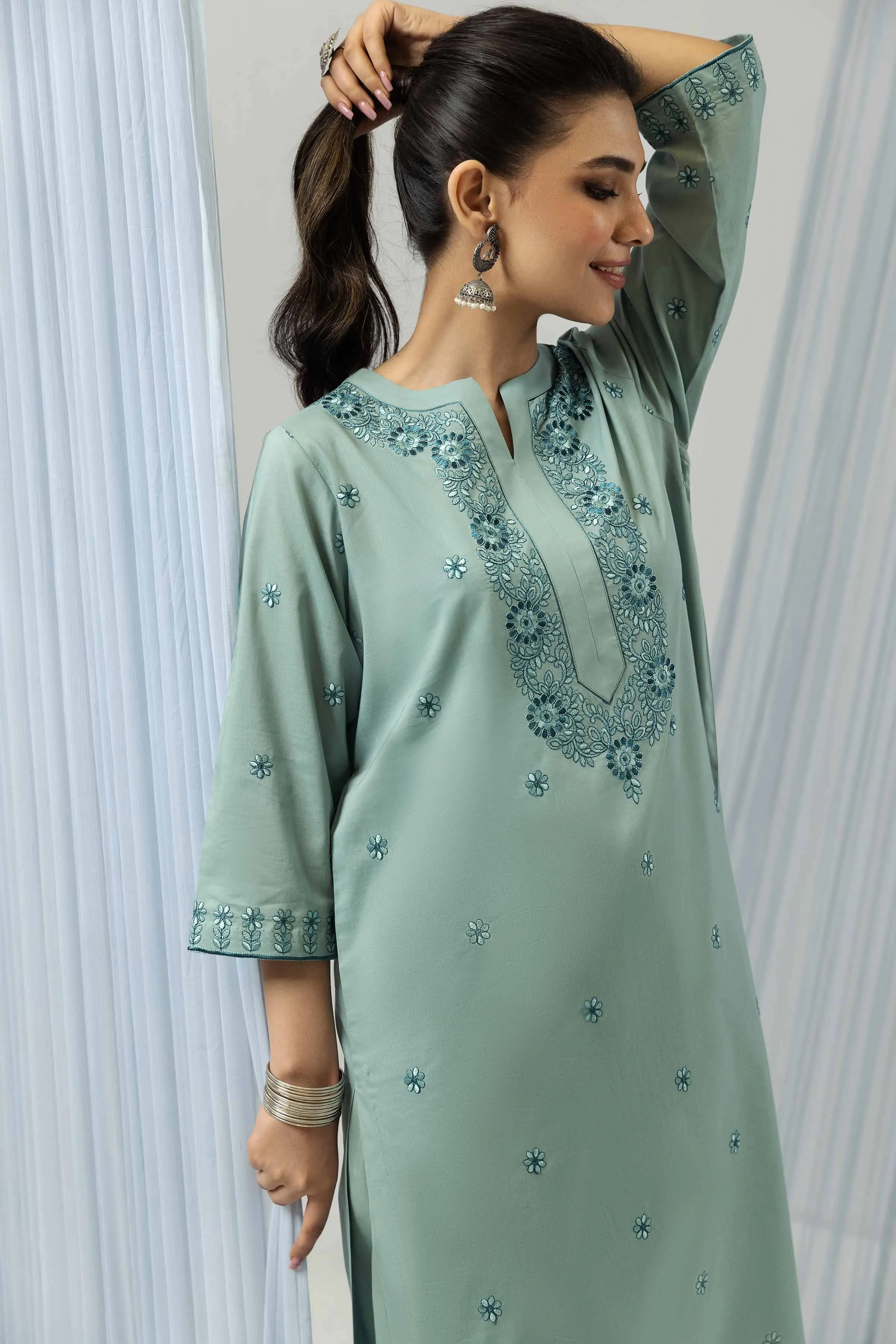 2 Piece - Embroidered Suit - PE23-48