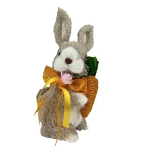21cm Easter Nature Standing Bunny with Carrot