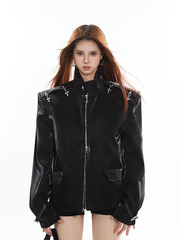 【24s Sep.】Metallic Luster Aircraft Button Shoulder Pad Suit