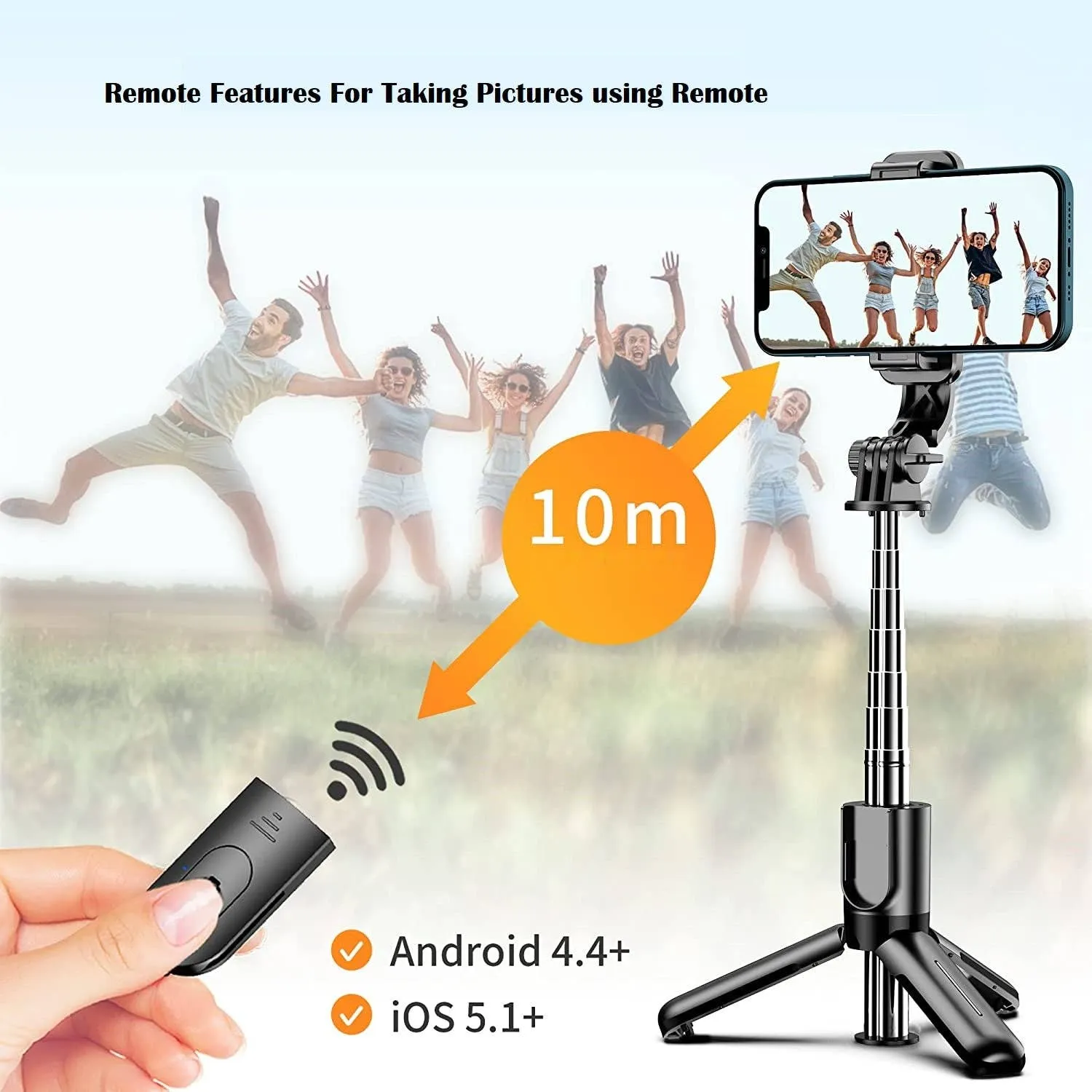 3 in 1 Selfie Stick Tripod With Extendable & Portable Design Selfie Stick Tripod With Wireless Remote