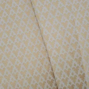 5 YD PC-Golden Tan/Beige Acanthus Printed Slub Linen Decor Fabric