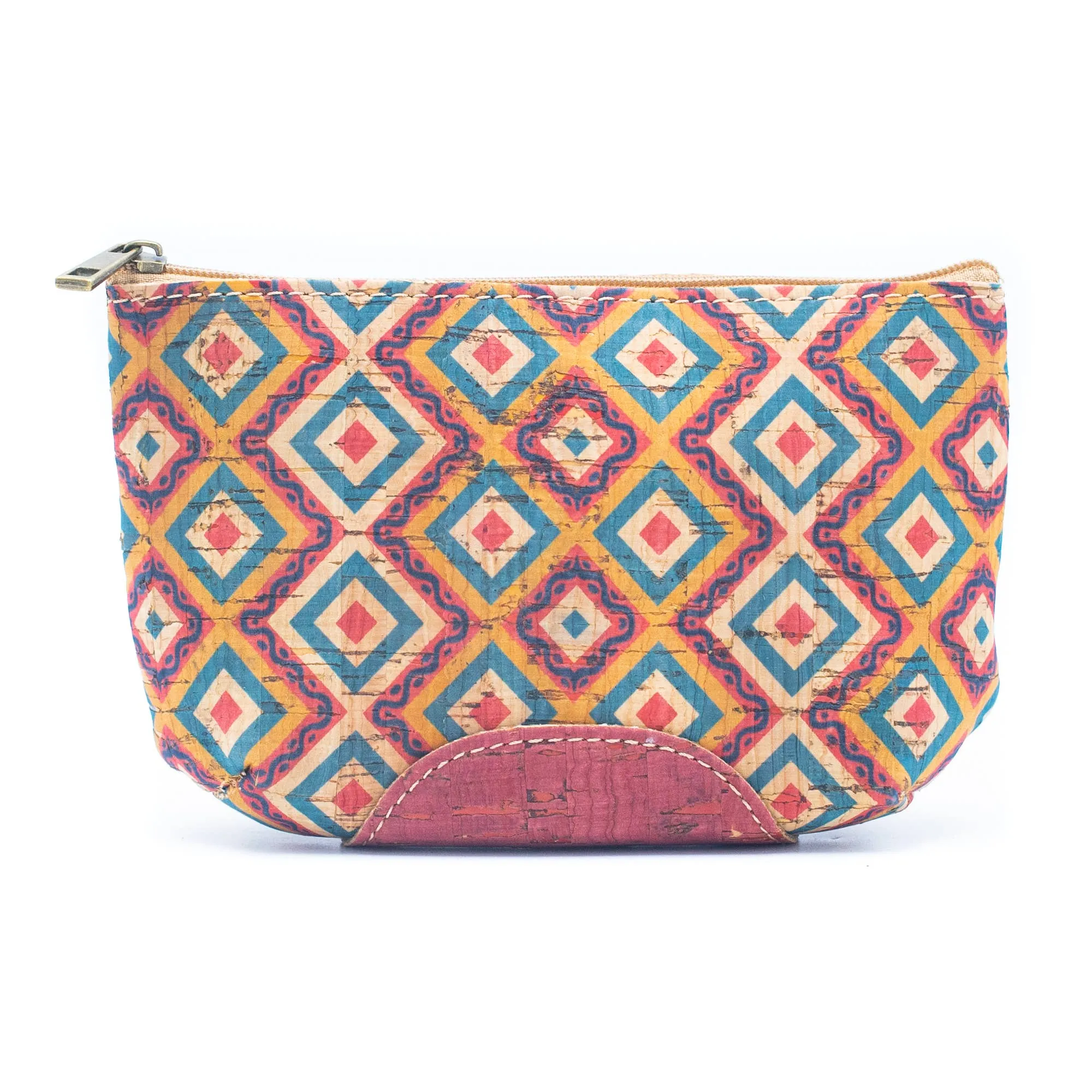 （5units）cork coin purse color with patterns BAG-043