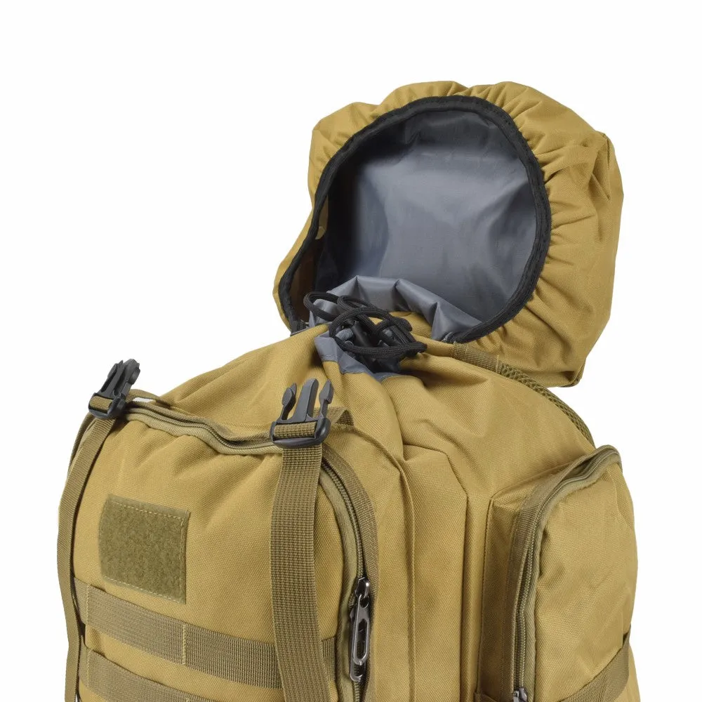 (75L) Outdoor Hiking Camping Backpack Waterproof Travel Backpack - Khaki