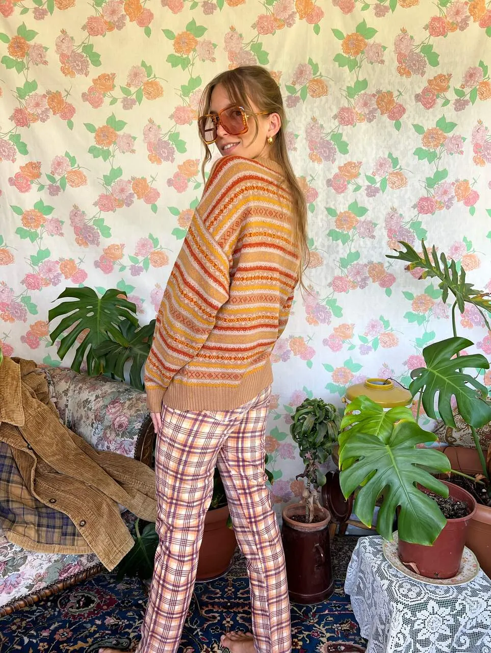 90's Caramel Ethnic Sweater