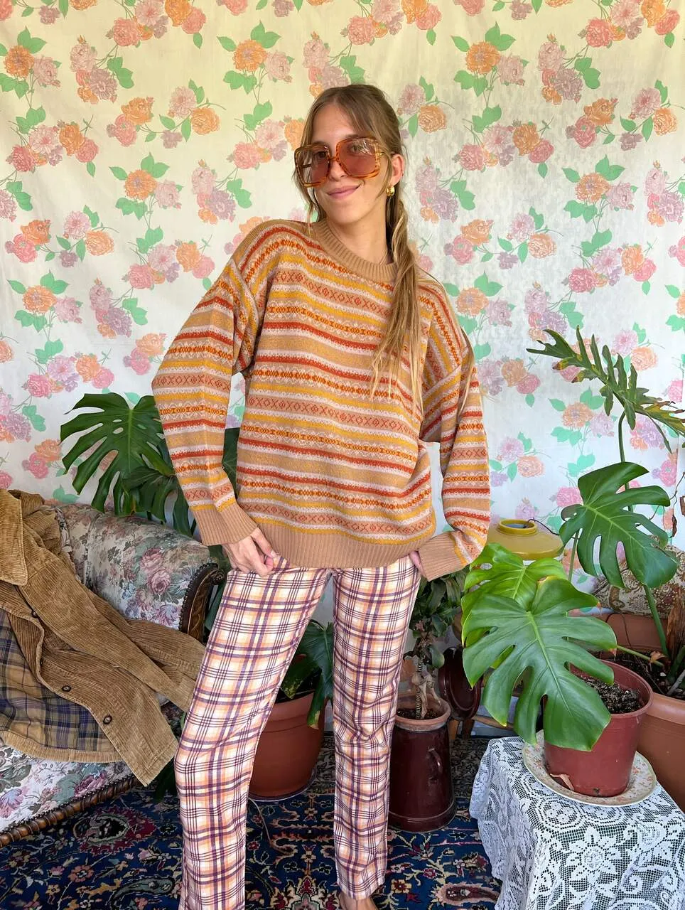 90's Caramel Ethnic Sweater