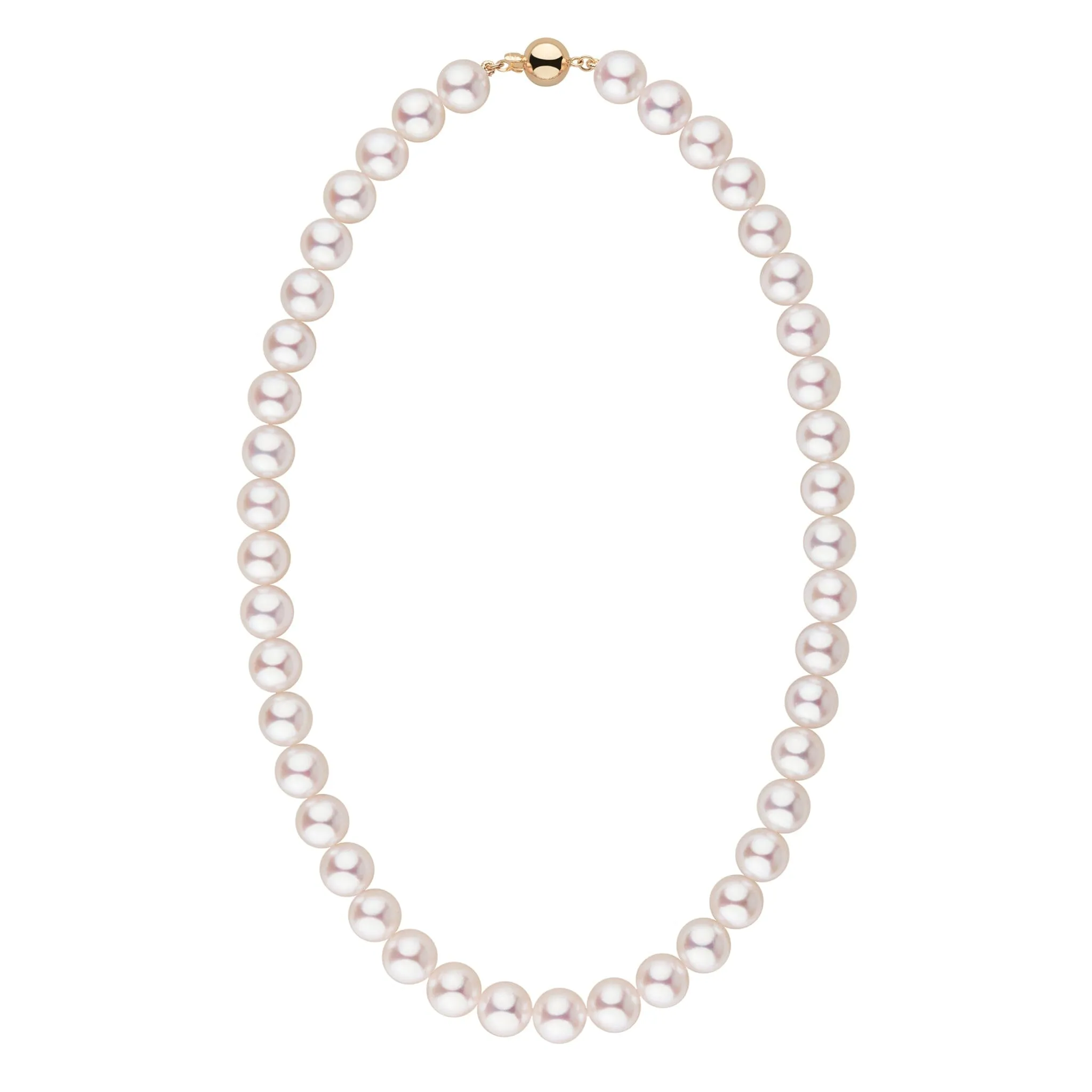9.5-10.0 mm 18 Inch AAA Blush White Rose Tone Akoya Pearl Necklace